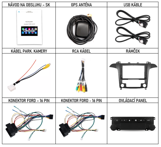 SK_Příslušenství pro Bmode BEV+BEX chytré autorádio Ford S-Max auto AC evtech.cz